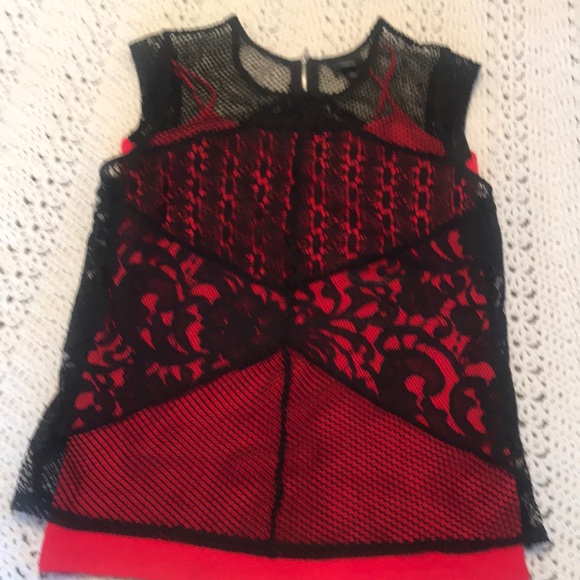 Adorable black mesh top with cute Lacey detail - Picture 6 of 6